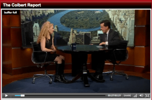 Jane McGonigal and Stephen Colbert