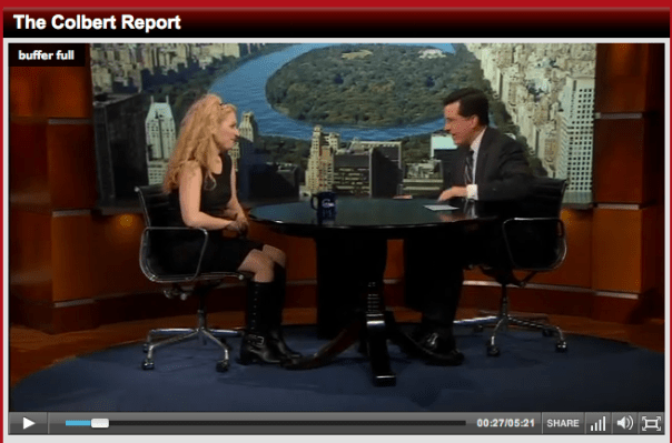 Jane McGonigal and Stephen Colbert